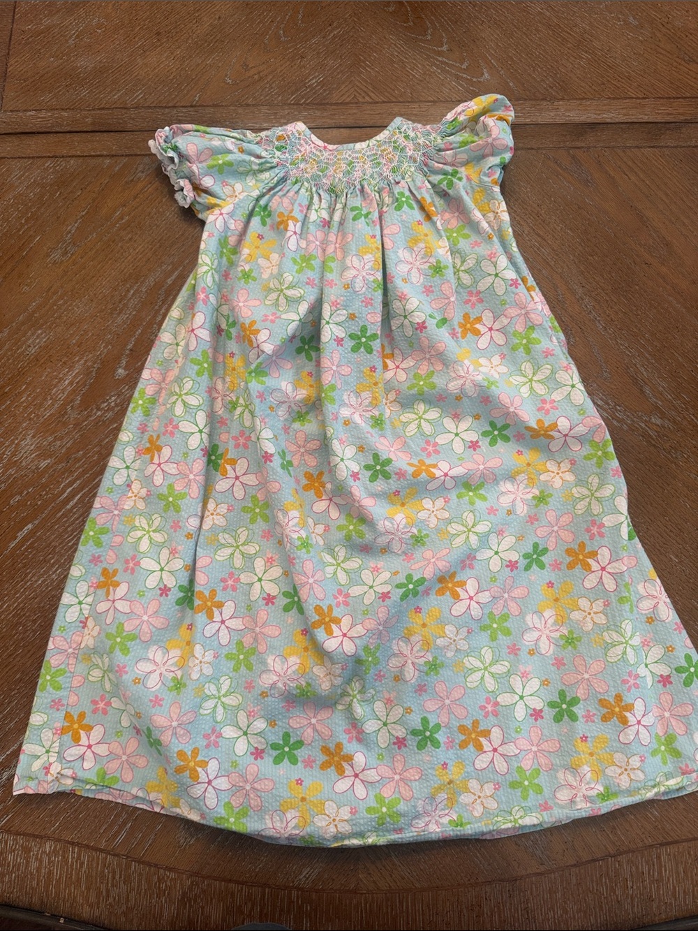 Girls Floral Smocked Dress